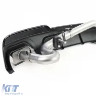 Heckdiffusor matt + Duplex V8 Auspuffrohr-Konversion geeignet für BMW F10 F11 520 525 528 530-image-6203771