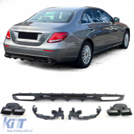 image-11-Heckdiffusor mit schwarzen Auspuffendrohren, geeignet für Mercedes E-Klasse W213 ohne A Designlinie