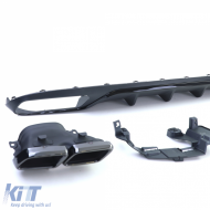 Heckdiffusor mit schwarzen Auspuffendrohren, geeignet für Mercedes E-Klasse W213 ohne A Designlinie-image-6198152