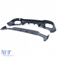 Heckdiffusor schwarz glänzend + doppelte verchromte Endrohre, geeignet für Mercedes CLA C118 X118-image-6257376