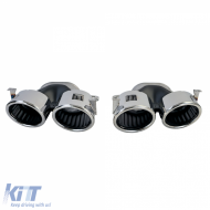 Heckdiffusor schwarz glänzend + doppelte verchromte Endrohre, geeignet für Mercedes CLA C118 X118-image-6257379