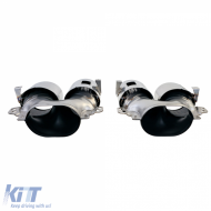 Heckdiffusor schwarz glänzend + doppelte verchromte Endrohre, geeignet für Mercedes CLA C118 X118-image-6257380