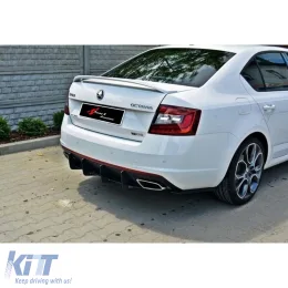 image-6-Heckdiffusor Splitter Octavia RS Max matt schwarz ABS Kunststoff / 2013-2020 (6 Teile)