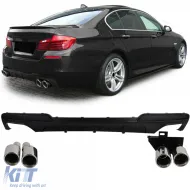 image-29-Heckdiffusor-Umbau + verchromte Endrohre geeignet für BMW 5er F10 F11 520 523 525 528 530