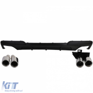 Heckdiffusor-Umbau + verchromte Endrohre geeignet für BMW 5er F10 F11 520 523 525 528 530-image-6201412