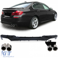 image-34-Heckdiffusor-Umbau + verchromte Endrohre geeignet für BMW F10 F11 520 523 525 528 530