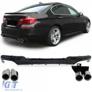 image-35-Heckdiffusor-Umbau + verchromte Endrohre geeignet für BMW F10 F11 520 523 525 528 530