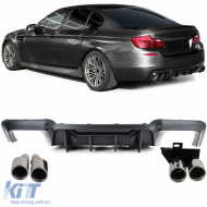 image-42-Heckdiffusor-Umbau + verchromte Endrohre geeignet für BMW 5er F10 F11 520 523 525 528 530