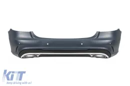 image-9-Heckstoßstange der Designlinie A geeignet für Mercedes E-Klasse W212 Limousine 2012-2016 mit verchromten Auspuffendrohren