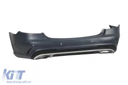 Heckstoßstange der Designlinie A geeignet für Mercedes E-Klasse W212 Limousine 2012-2016 mit verchromten Auspuffendrohren-image-6147234