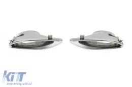 Heckstoßstange der Designlinie A geeignet für Mercedes E-Klasse W212 Limousine 2012-2016 mit verchromten Auspuffendrohren-image-6147237