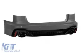 Heckstoßstange RS6 2021 geeignet für Audi A6 Limousine 2015-2018 mit schwarzen Auspuffendrohren-image-6164458