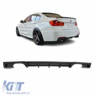 image-47-Heckstoßstangen-Diffusor geeignet für BMW 3 F30/F31 11-19 M-Packet Matt Schwarz mit 2 linken und rechten doppelten Auspuffauslässen aus ABS-Kunststoff 1 Stück