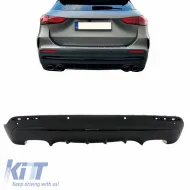 image-4-Heckstoßstangen-Diffusor geeignet für Mercedes-Benz GLA H247 2020+ GLA45 A Design Look für eine Design Sport Line Version Stoßstangen Black Edition