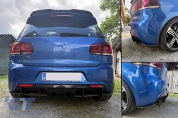 Heckstoßstangen-Verlängerungssplitter für Diffusor für VW Golf 6 R20 2008-2013 Schwarz-image-6278099