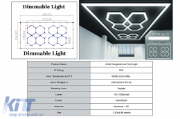 image-11-Hexagon HoneyComb Ceiling Light System 3.56 x 1.86 m Dimmable Light