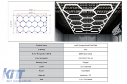 image-0-Hexagon HoneyComb Ceiling Light System 3.94 x 2.29 m