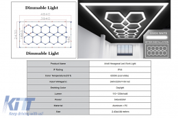 Hexagon HoneyComb Ceiling Light System 3.94 x 1.86 m Dimmable Light