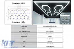 Hexagon HoneyComb Ceiling Light System 3.94 x 2.10 m Dimmable Light