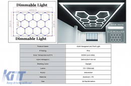 Hexagon HoneyComb Ceiling Light System 4.02 x 2.91 m Dimmable Light