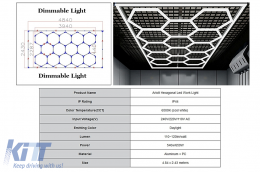 image-8-Hexagon HoneyComb Ceiling Light System  3.94 x 2.29 m Dimmable Light