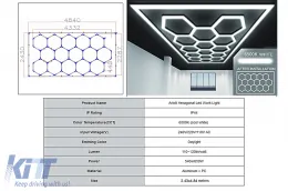 image-6-Hexagon HoneyComb Oświetlenie Sufitowe System Oświetlenie Garażowe 4.33 x 2.28 m