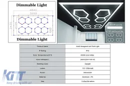 image-14-Hexagon HoneyComb Oświetlenie Sufitowe System Oświetlenie Garażowe 3.56 x 2.10 m Regulowane światło