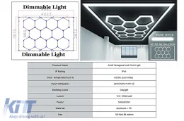 image-15-Hexagon HoneyComb Oświetlenie Sufitowe System Oświetlenie Garażowe 4.02 x 2.91 m Regulowane światło