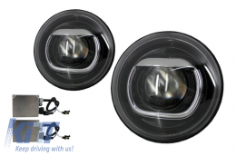 HID Bi-Xenon Headlights Suitable for Jeep Wrangler JK (2007-2017) - HLJEWJKB