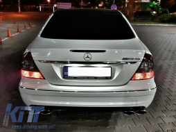 Hintere Stoßstange Chromstreifen für Mercedes E Klasse W211 02-09 Sport Design-image-6017841
