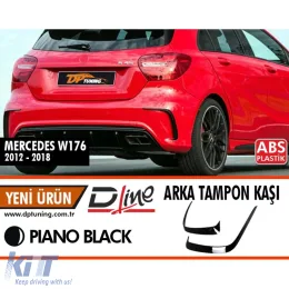 image-0-Hinterer Splitter Lüftungsschlitze Piano Black ABS / 2012-2018 (R+L Set)