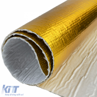 Hitzeschutzfolie Isoliermatte 25x50cm selbstklebende Auspuff-Hitzeschutzschild gold 500°C-image-6197344