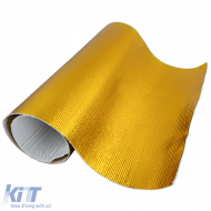 Hitzeschutzfolie Isoliermatte 25x50cm selbstklebende Auspuff-Hitzeschutzschild gold 500°C-image-6197345