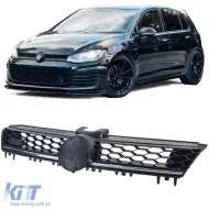 image-21-Honeycomb Grille Black with Chrome Trim for VW Golf 7 12-17 also GTD