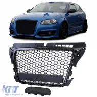 image-36-Honeycomb Grille Radiator Grille Sport Look Black Gloss Matte for Audi A3 8P 08-13