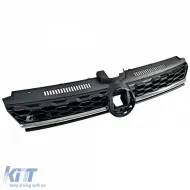 Honeycomb Radiator Grille Gloss Black with Chrome Trim for VW Golf 7 Facelift 17-20-image-6278040