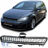 image-77-Honeycomb radiator grille without emblem with chrome strip for VW Golf 7 12-17 also GTD
