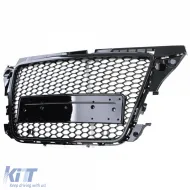 Honeycomb Sport Grille Gloss Black without Emblem for Audi A3 8P 08-13-image-6276875