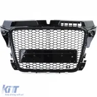 Honeycomb Sport Grille Gloss Black without Emblem for Audi A3 8P 08-13-image-6276876