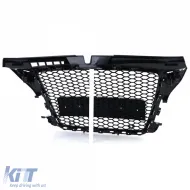 Honeycomb Sport Grille Gloss Black without Emblem for Audi A3 8P 08-13-image-6276877