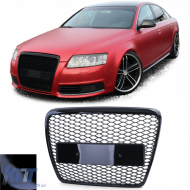 Honeycomb Sport Grille without Emblem Gloss Black for Audi A6 C6 4F 08-11 - ODGA6012595