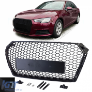 Honeycomb Sport Grille without Emblem Matte Black for Audi A4 B9 8W 15-19