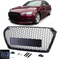 image-39-Honeycomb Sport Grille without Emblem Matte Black for Audi A4 B9 8W 15-19