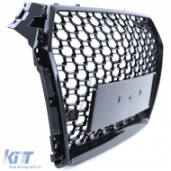Honeycomb Sport hűtőrács embléma nélkül fényes fekete Audi A4 B9 8W 15-19-image-6201901