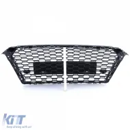 Honeycomb Sport hűtőrács embléma nélkül fényes fekete Audi A4 B9 8W 15-19-image-6201904