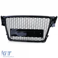 Honeycomb Sport hűtőrács embléma nélkül fényes fekete Audi A4 B8 8K 07-11-image-6202375