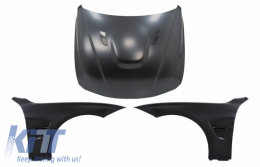 Hood Bonnet with Front Fenders Black suitable for BMW 3 Series F30 F31 (2011-2019) M3 GTS Look