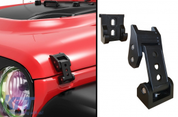 Hood Catches Lock Kit suitable for Jeep Wrangler JK JL (2007-2018) Satin Black Finish