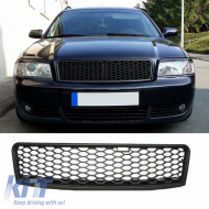 image-1-Hűtőrács Audi A6 4B C5 01-04 RS6 Look méhsejt mintás matt fekete 1 db