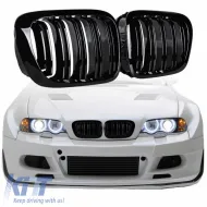 image-15-Hűtőrács BMW 3 E46 99-03 Coupe/Cabrio M4 Look dupla rácsos fényes fekete 2 db